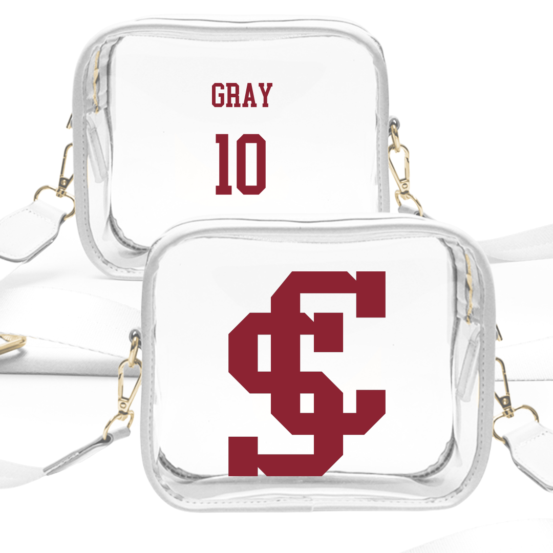 Santa Clara University Softball White Clear Stadium Bag - #10 Hazyl Gray