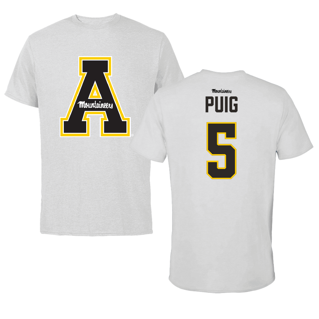 Appalachian State University Baseball Light Gray Tee - #5 Ethan Puig