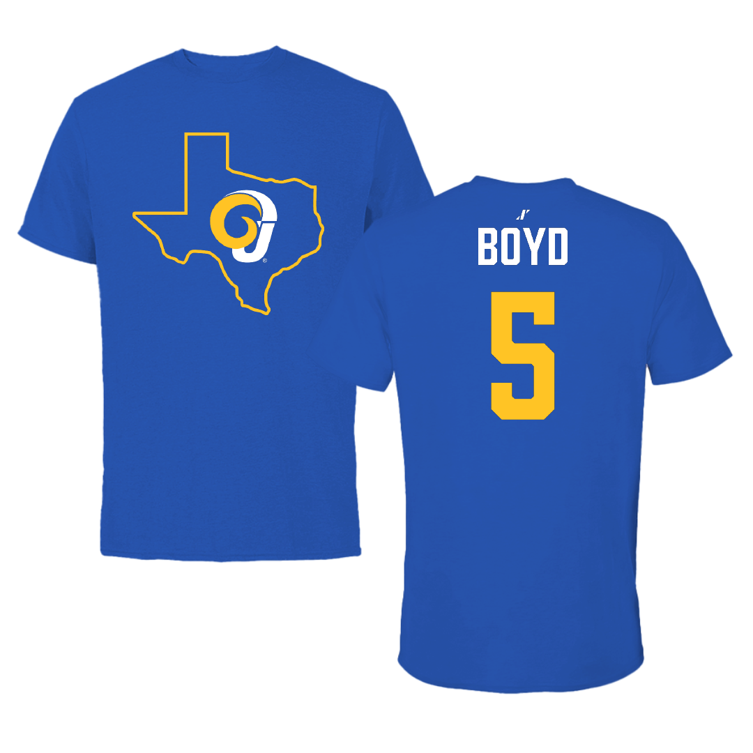 Angelo State University Football Blue State Performance Tee - #5 Timothy Boyd