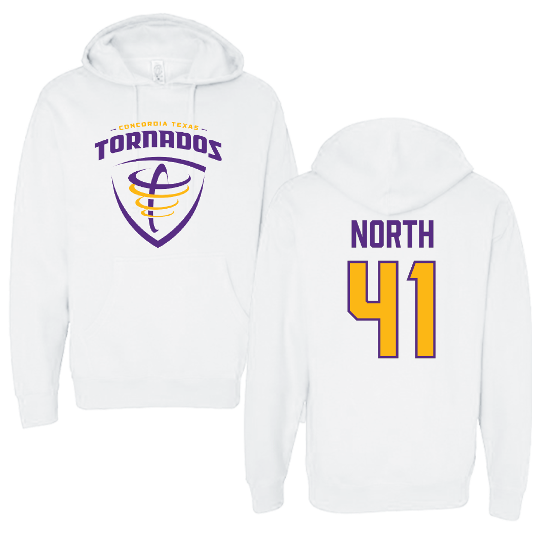 Concordia University (Texas) Baseball White Hoodie - #41 Chase North