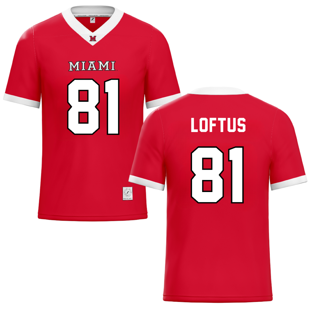 Miami University (Ohio) Red Football Jersey - #81 Brendan Loftus
