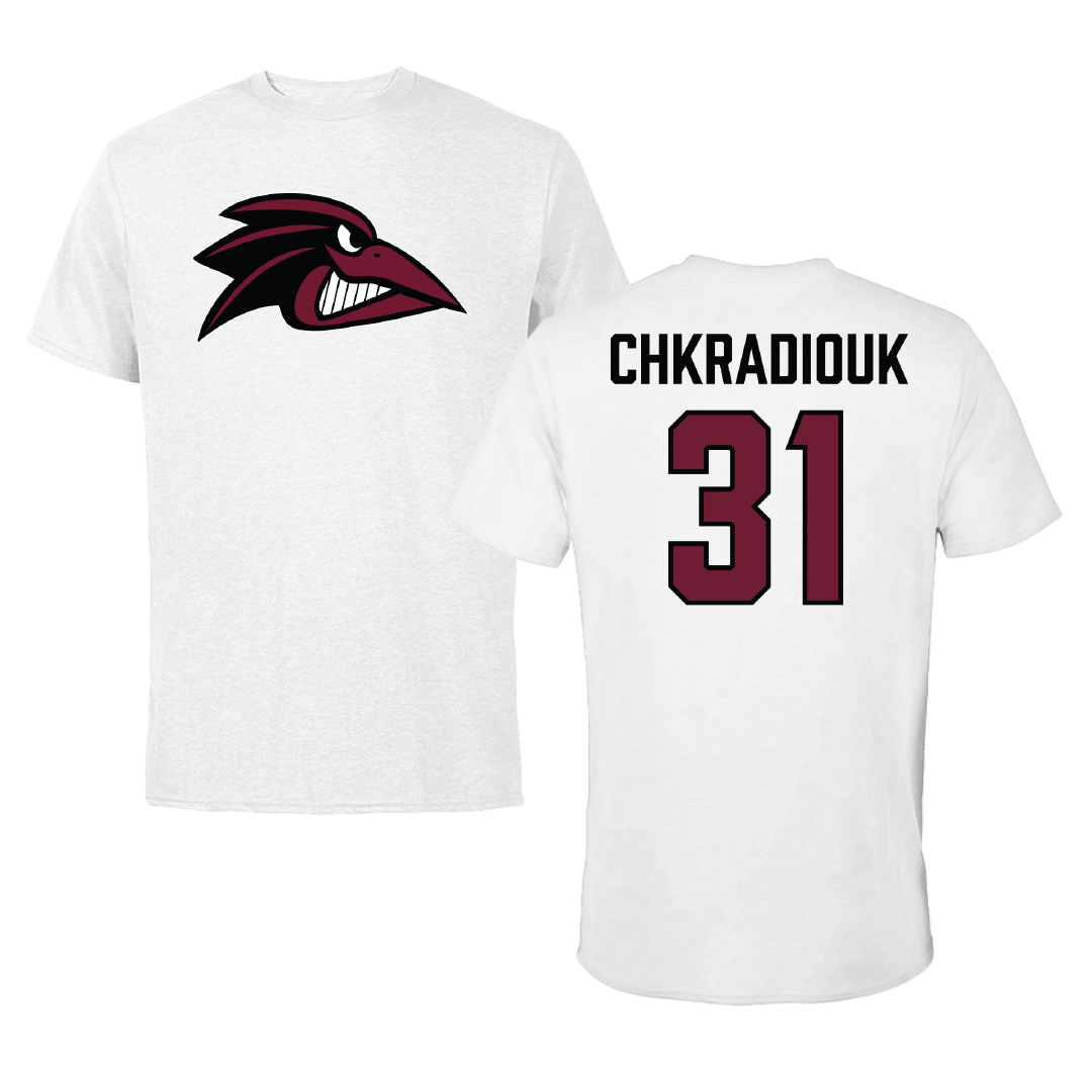 Franklin Pierce University Soccer (M) White Performance Tee - #31 Neketa Chkradiouk
