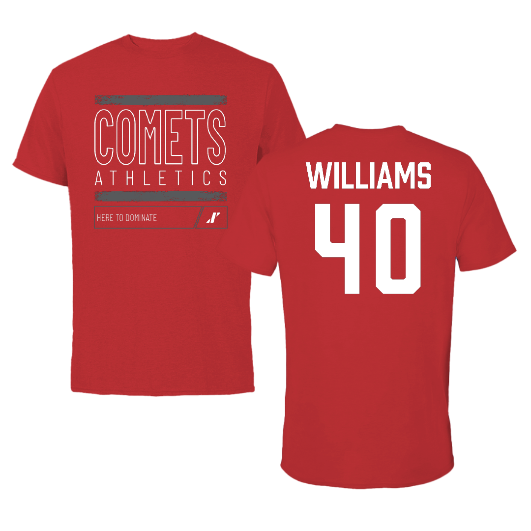 The University of Olivet Baseball Red Dominate Tee - #40 Braxton Williams