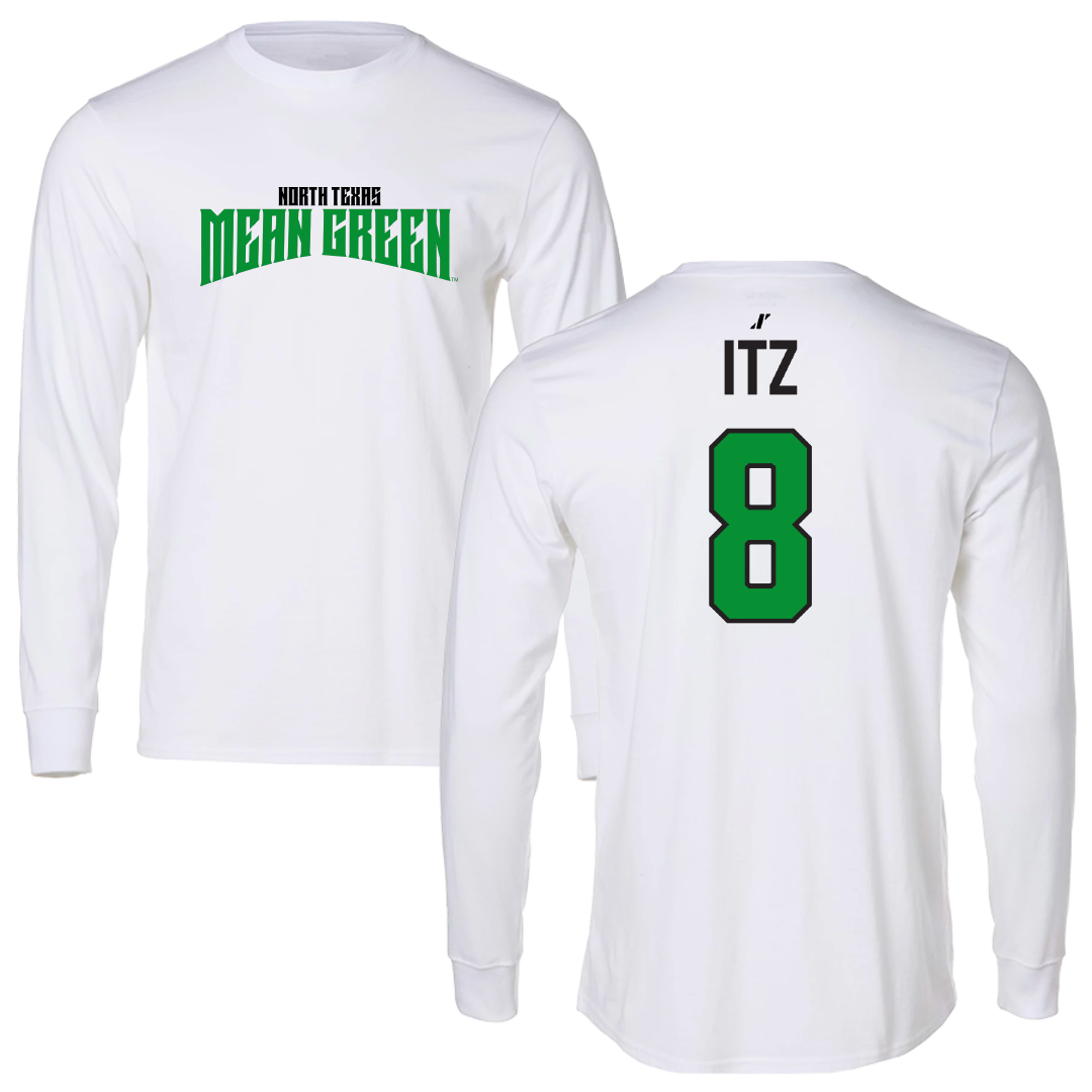 University of North Texas Soccer White Classic Long Sleeve - #8 Ava Itz