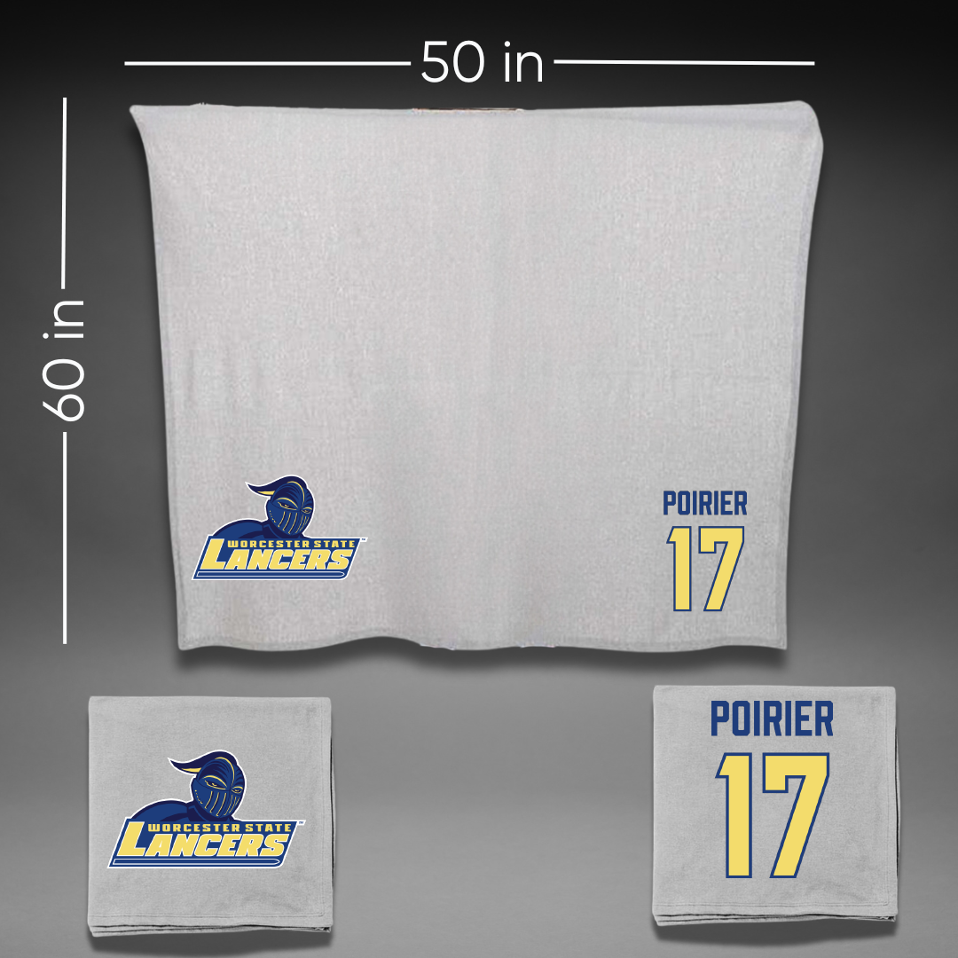 Worcester State University Football Gray Blanket - #17 Jack Poirier