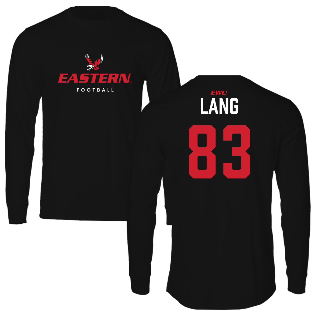 Eastern Washington University Football Black Eastern Performance Long Sleeve - #83 Rylin Lang