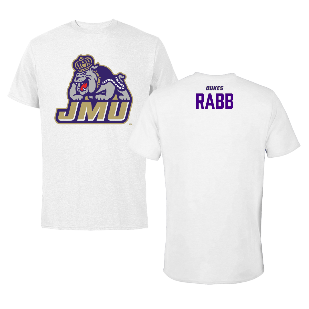 James Madison University Golf White Performance Tee - Hannah Rabb
