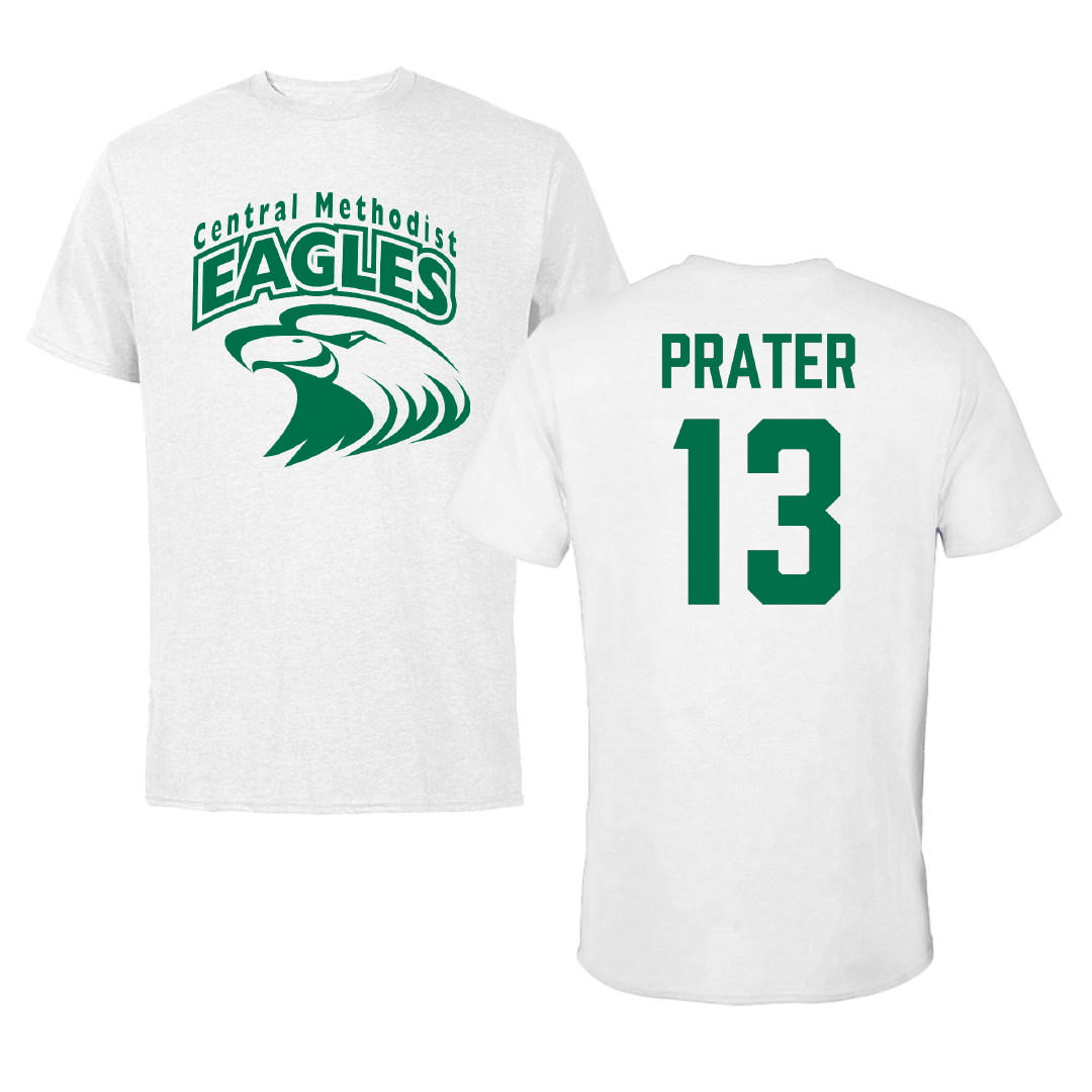 Central Methodist University Basketball White Performance Tee - #13 Austin Prater
