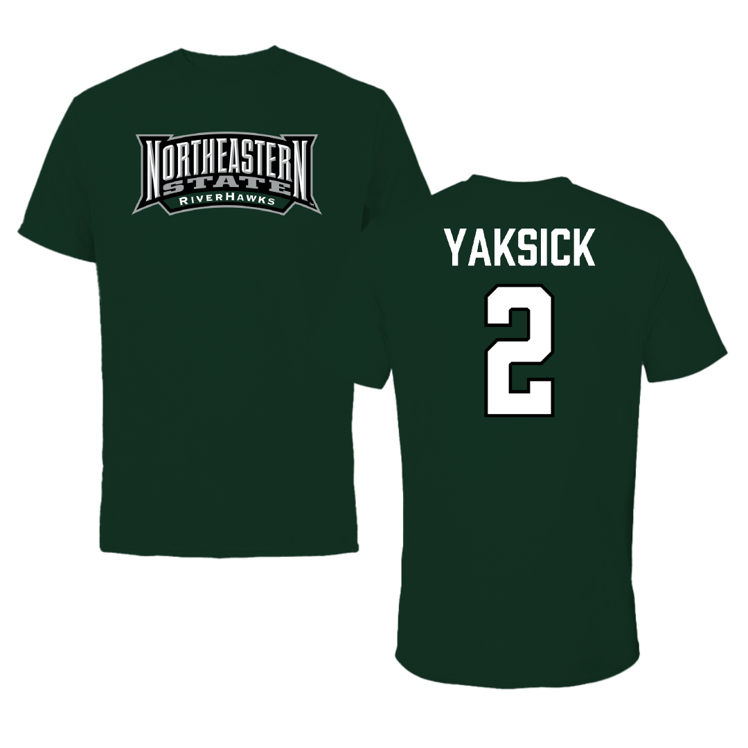 Northeastern State University Baseball Forest Green Block Tee - #2 Holden Yaksick