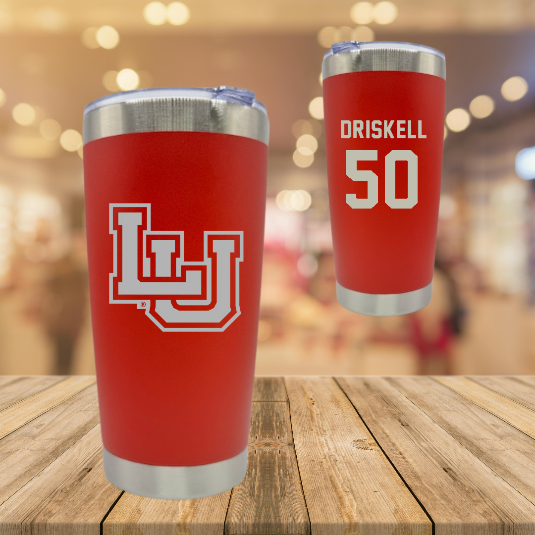Lamar University Baseball Red Stainless Steel Tumbler - #50 Gage Driskell