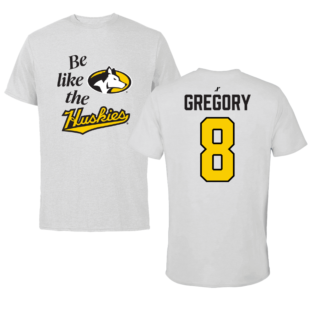Michigan Technological University Football Light Gray Be Like Us Performance Tee - #8 Asher Gregory