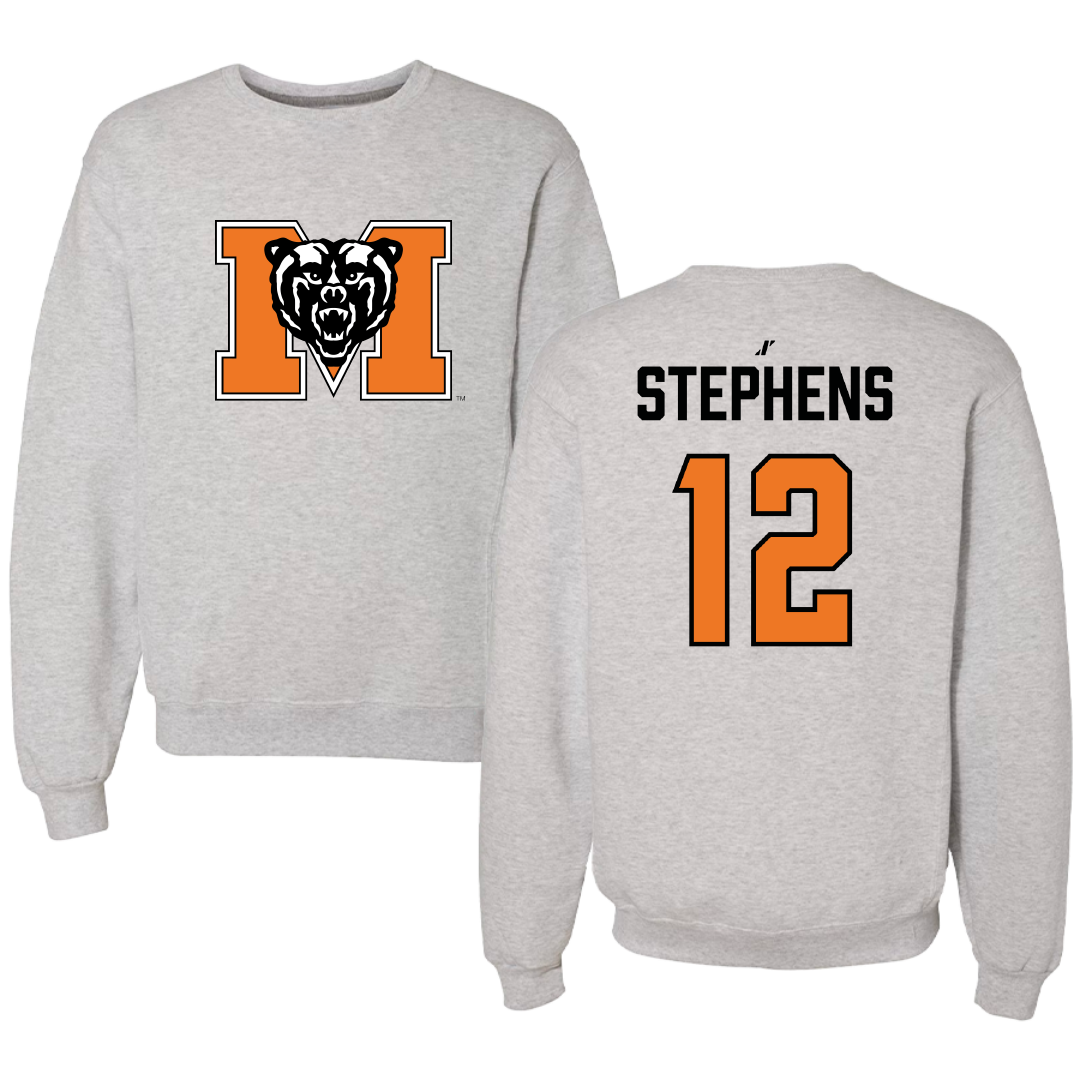 Mercer University Baseball Light Gray Crewneck - #12 Eli Stephens