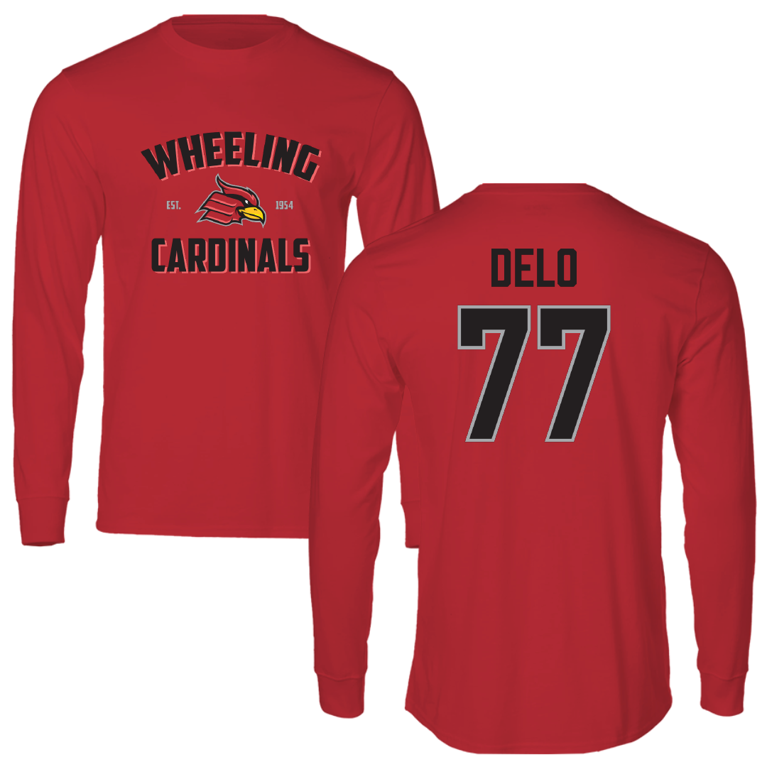 Wheeling University Soccer (M) Red General Long Sleeve - #77 Daniel Delo