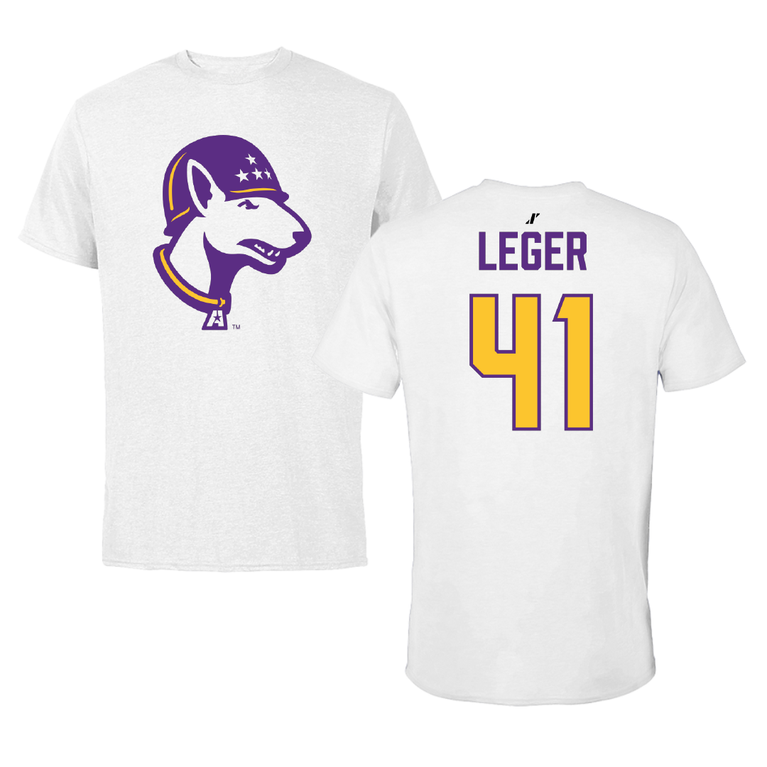 Louisiana State University-Alexandria Baseball White Tee - #41 Seth Leger