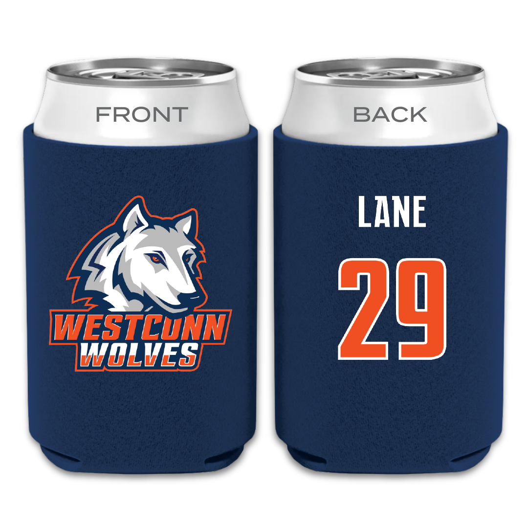 Western Connecticut State University Ice Hockey (M) Navy Can Cooler - #29 Liam Lane