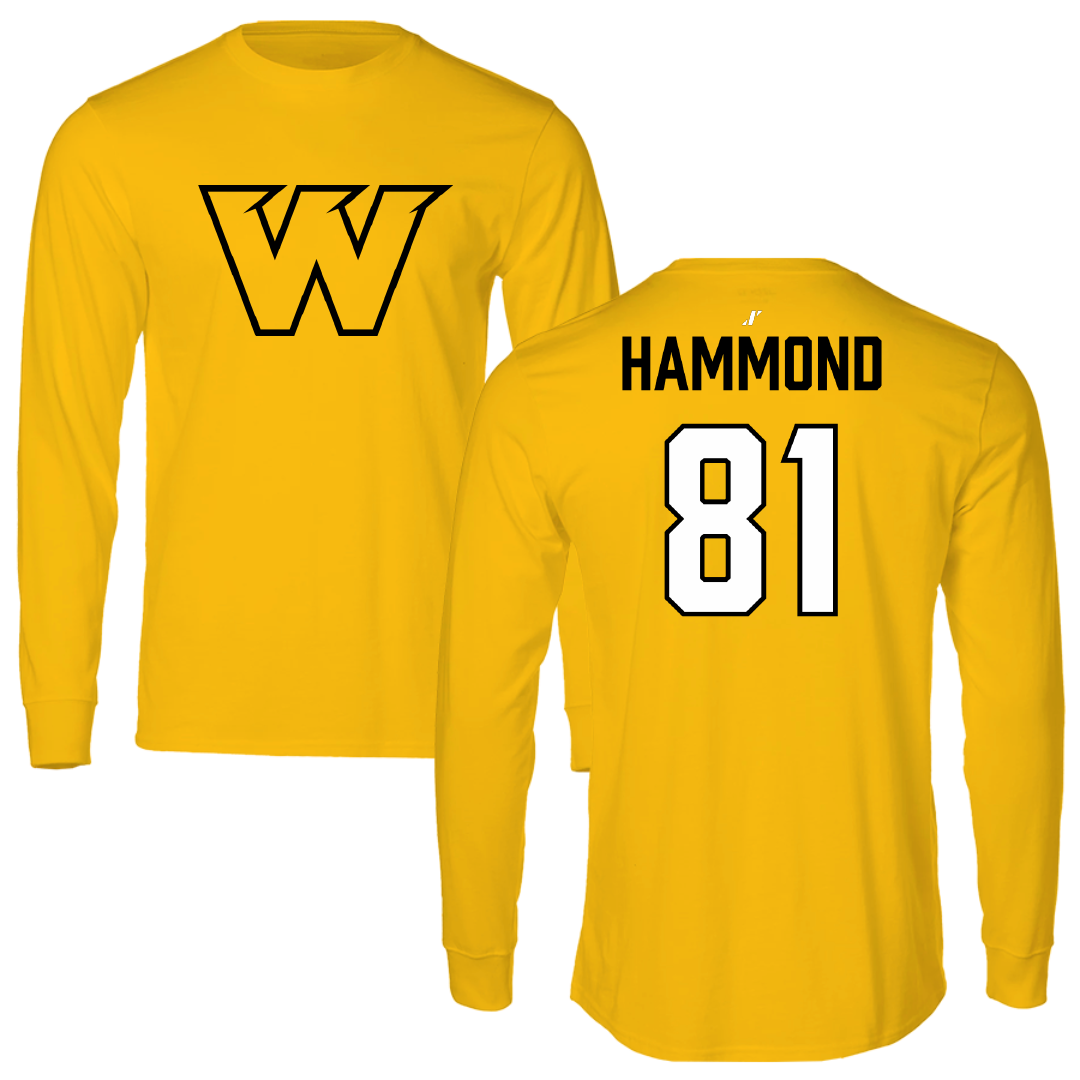 Wayne State College (Nebraska) Football Gold Long Sleeve - #81 Max Hammond