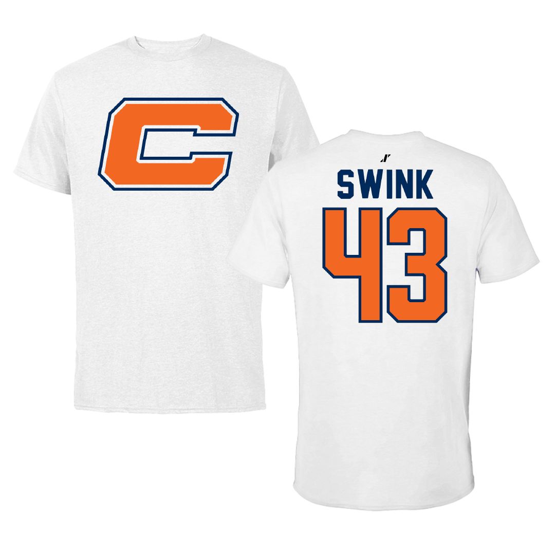 Carroll University Football White Tee - #43 Matthew Swink