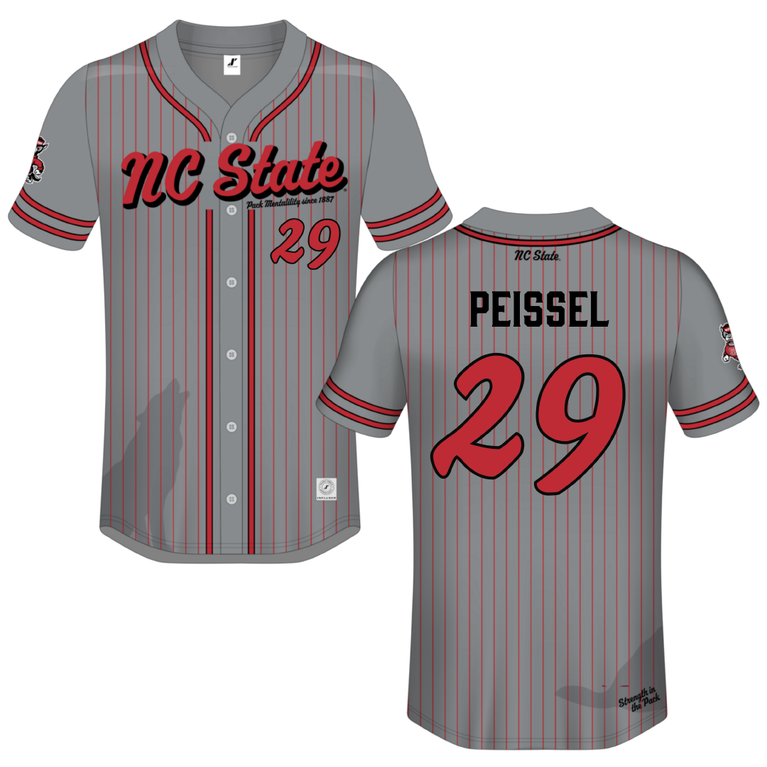 North Carolina State University Gray Campus Connect Button-Down Jersey - #29 Julien Peissel