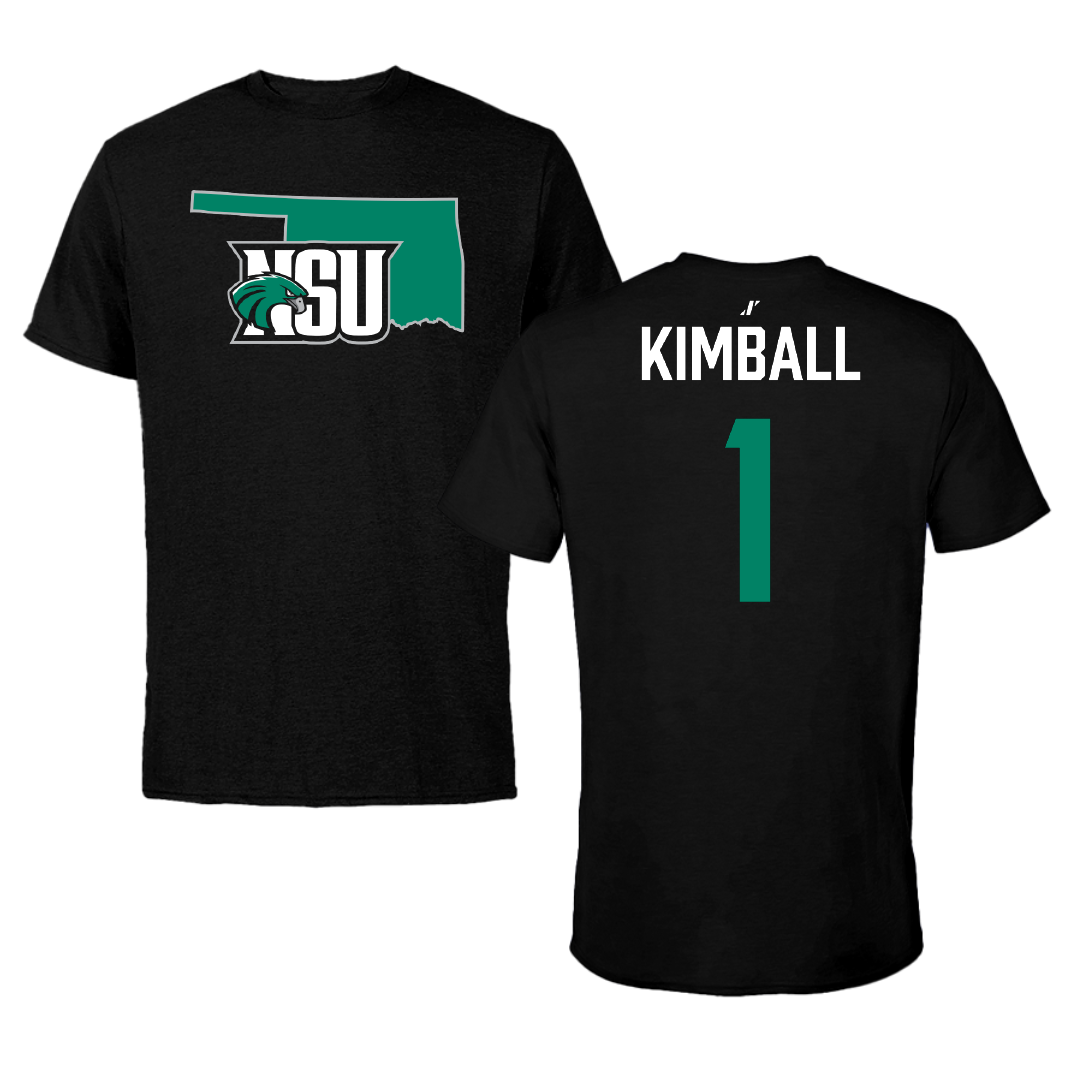 Northeastern State University Softball Black State Performance Tee - #1 Cameron Kimball