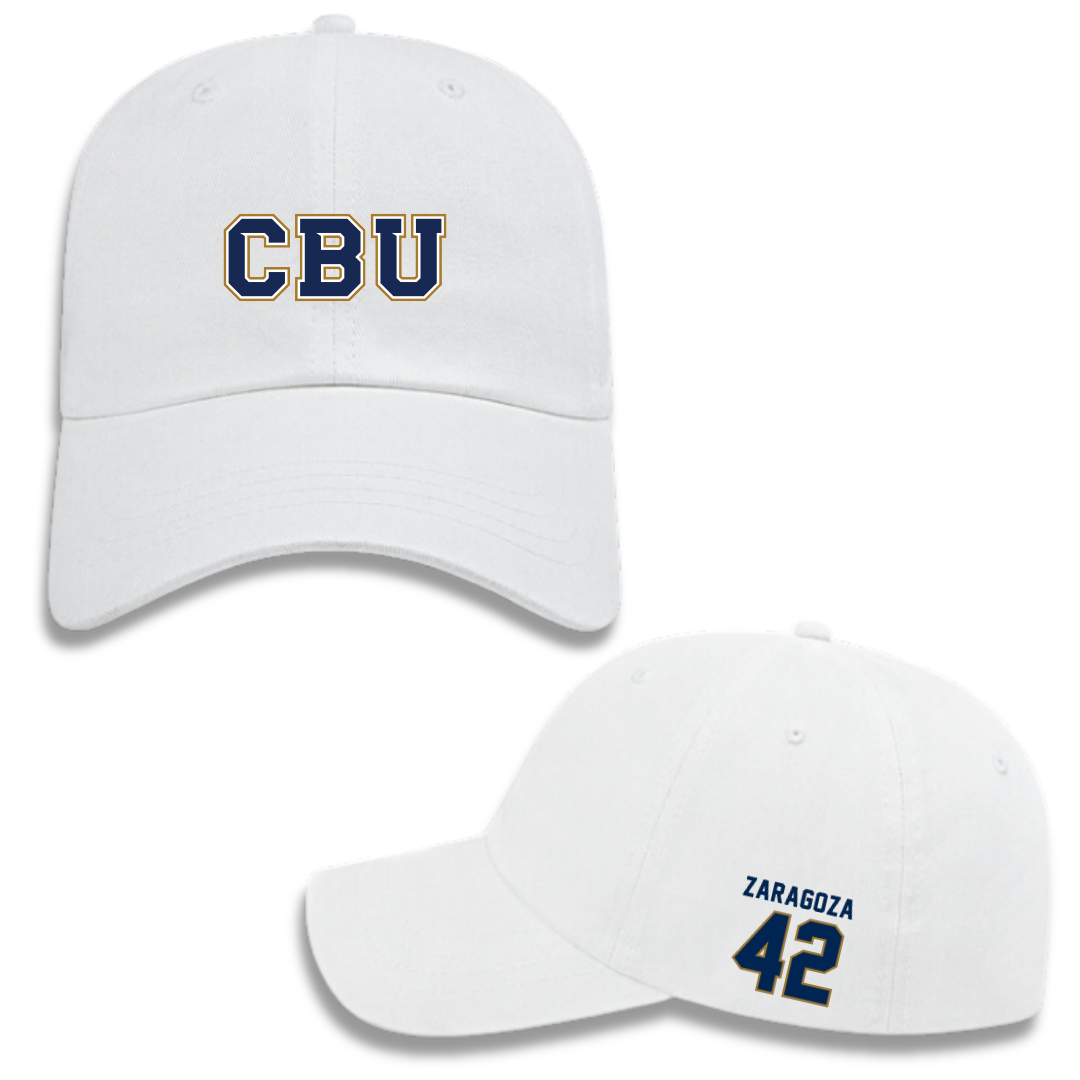 California Baptist University Stunt White Hat - #42 Kate Zaragoza