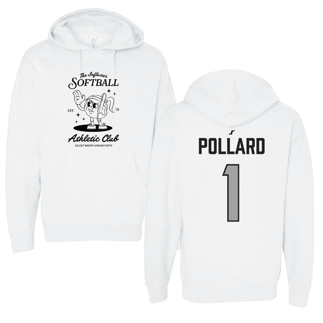 Softball White Influxer Athletic Club Hoodie - #1 Kaila Pollard