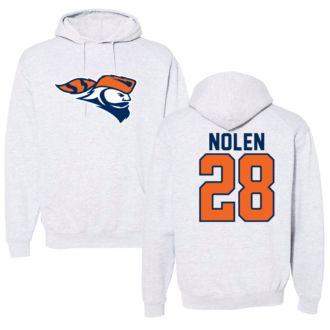 Carroll University Baseball Light Gray Hoodie - #28 Connor Nolen