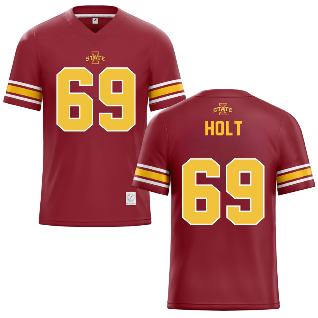 Iowa State University Red Football Jersey - #69 Dontrell Holt