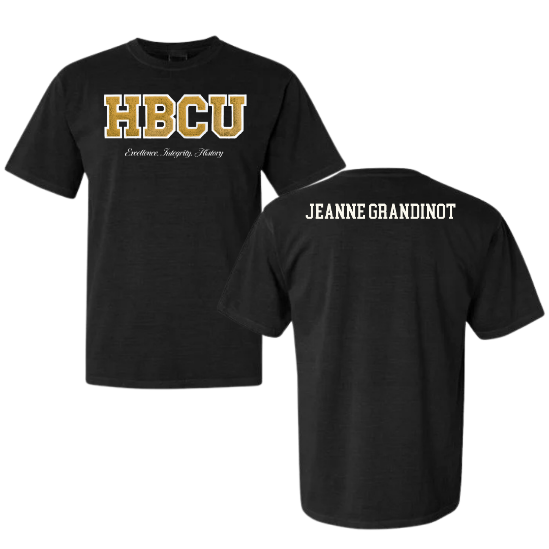 Alabama State University Tennis (M) Black HBCU Varsity Comfort Colors Tee - David Jeanne Grandinot