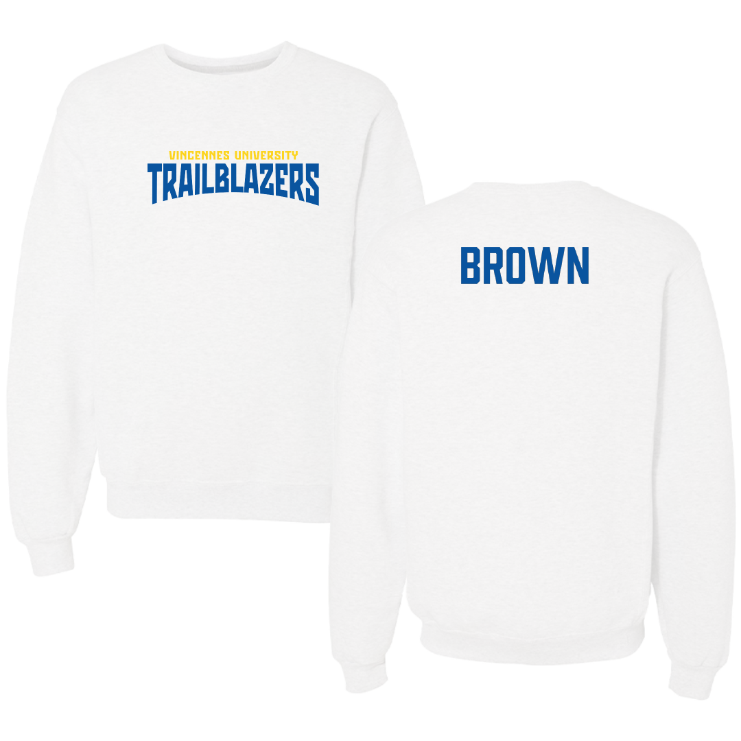 Vincennes University Cheer White Classic Crewneck - Josiah Brown