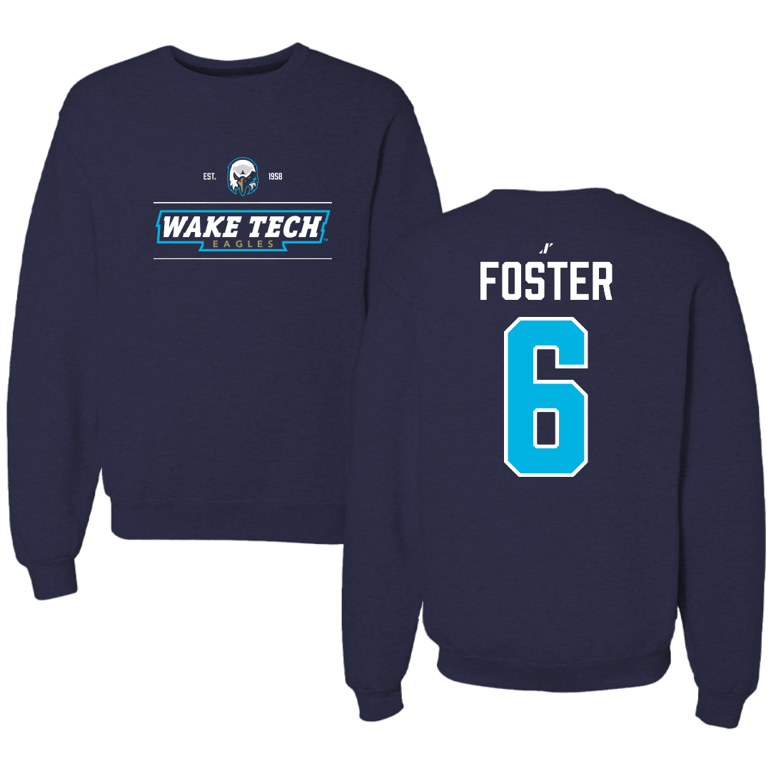 Wake Tech Community College Softball Navy General Crewneck - #6 Brianne Foster
