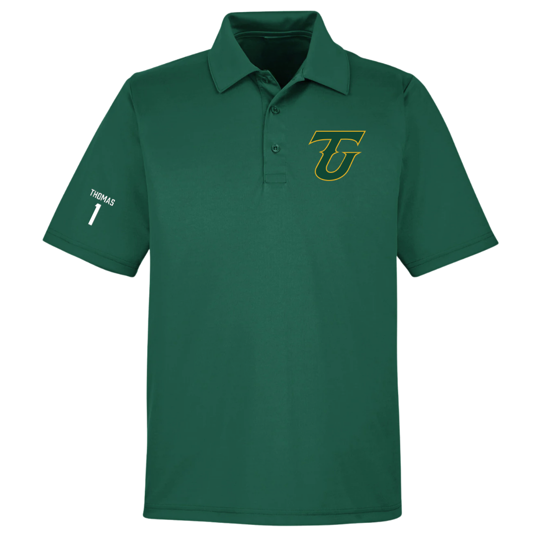Tiffin University Basketball (M) Forest Green Polo - #1 Brandon Thomas