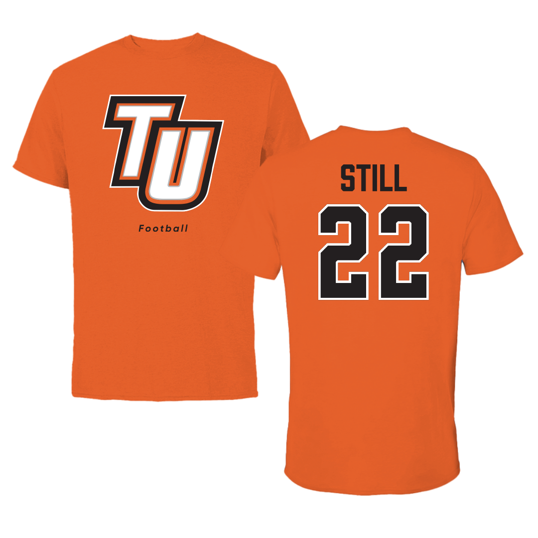 Tusculum University Football Orange Performance Tee - #22 Braylen Still