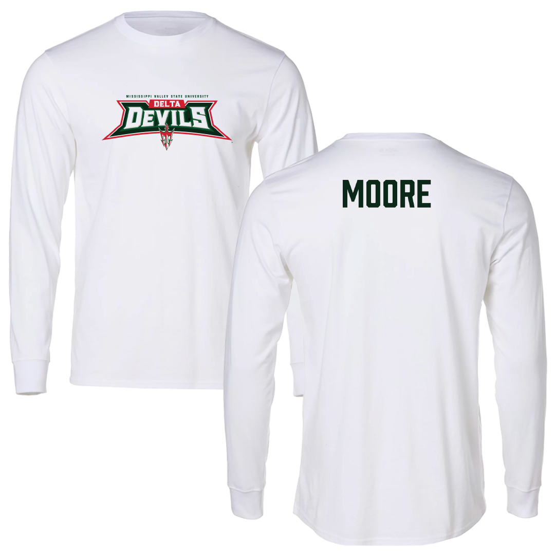 Mississippi Valley State University TF and XC White Long Sleeve - Calon Moore