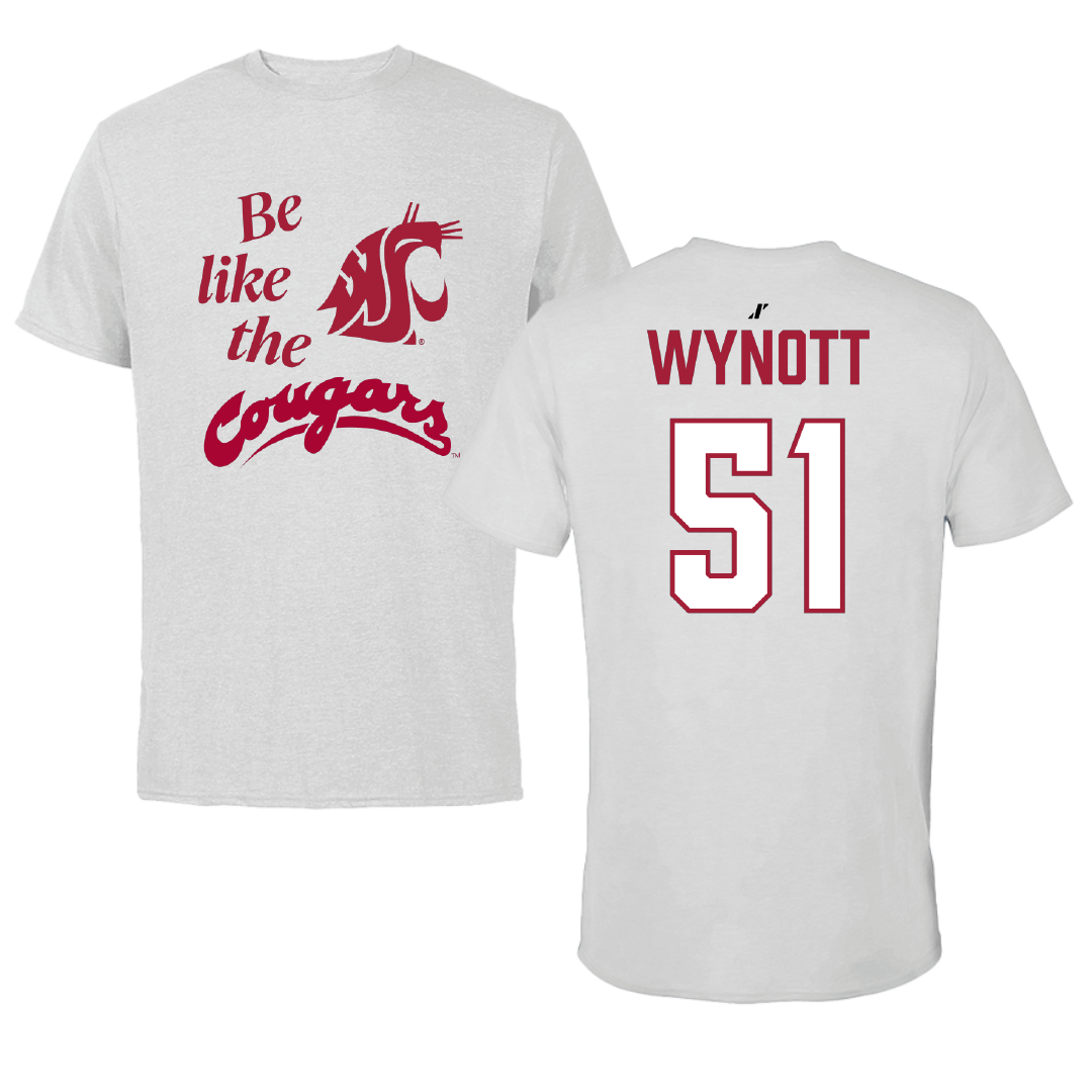 Washington State University Basketball (M) Light Gray Be Like Us Performance Tee - #51 Kase Wynott