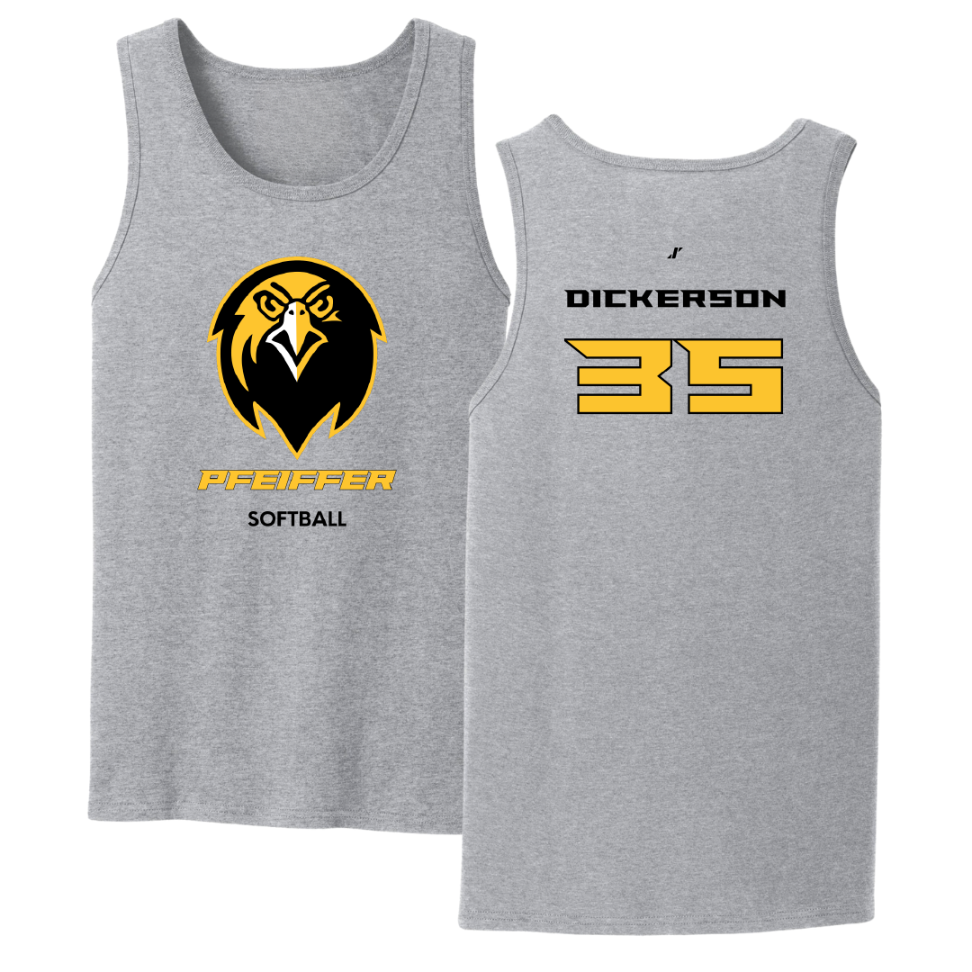 Pfeiffer University Softball Sport Gray Tank Top - #35 Emily Dickerson