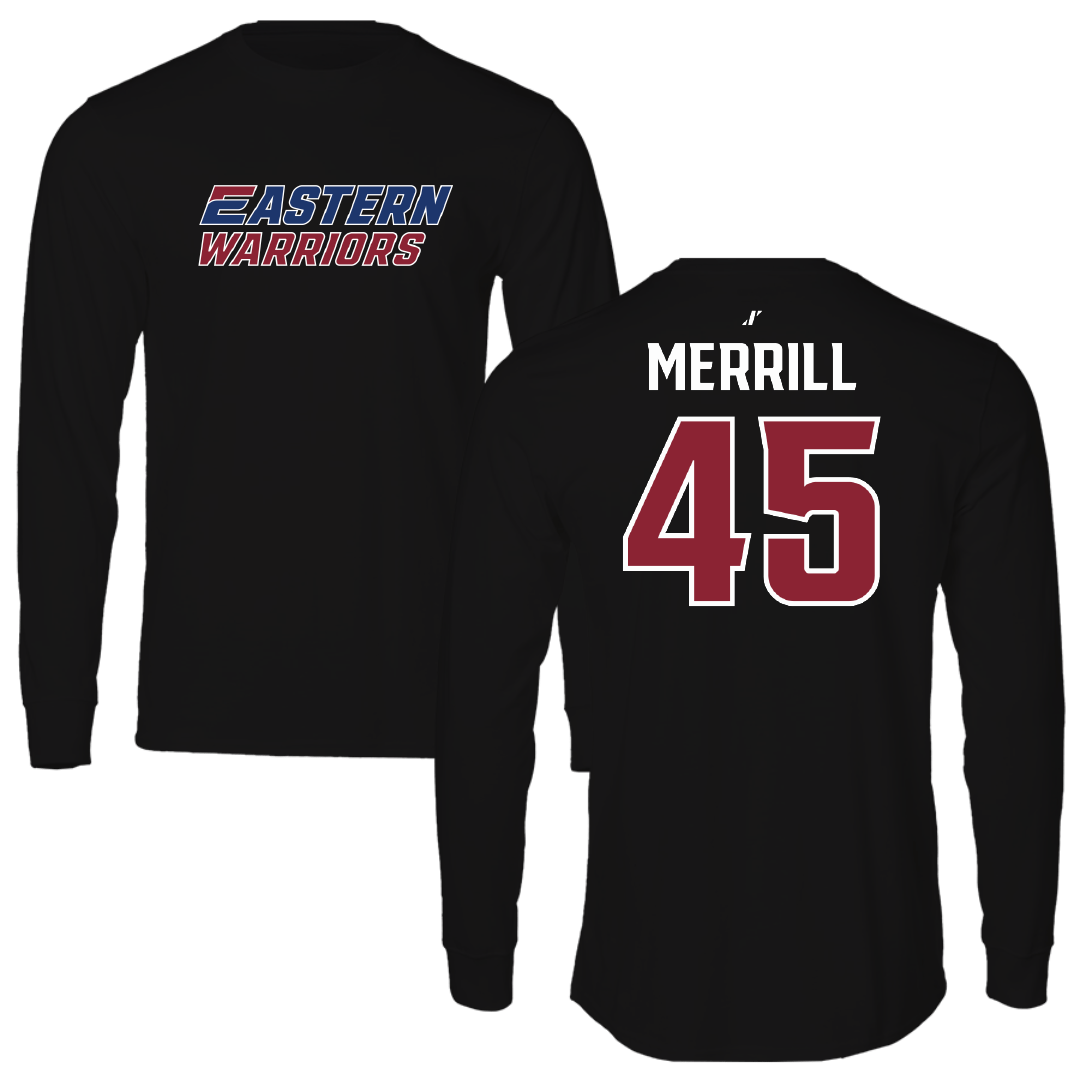 Eastern Connecticut State University Baseball Black Long Sleeve - #45 Andrew Merrill