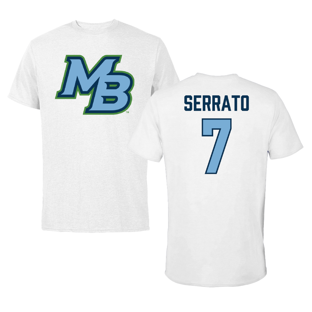 Cal State Monterey Bay Softball White Performance Tee - #7 Bella Serrato