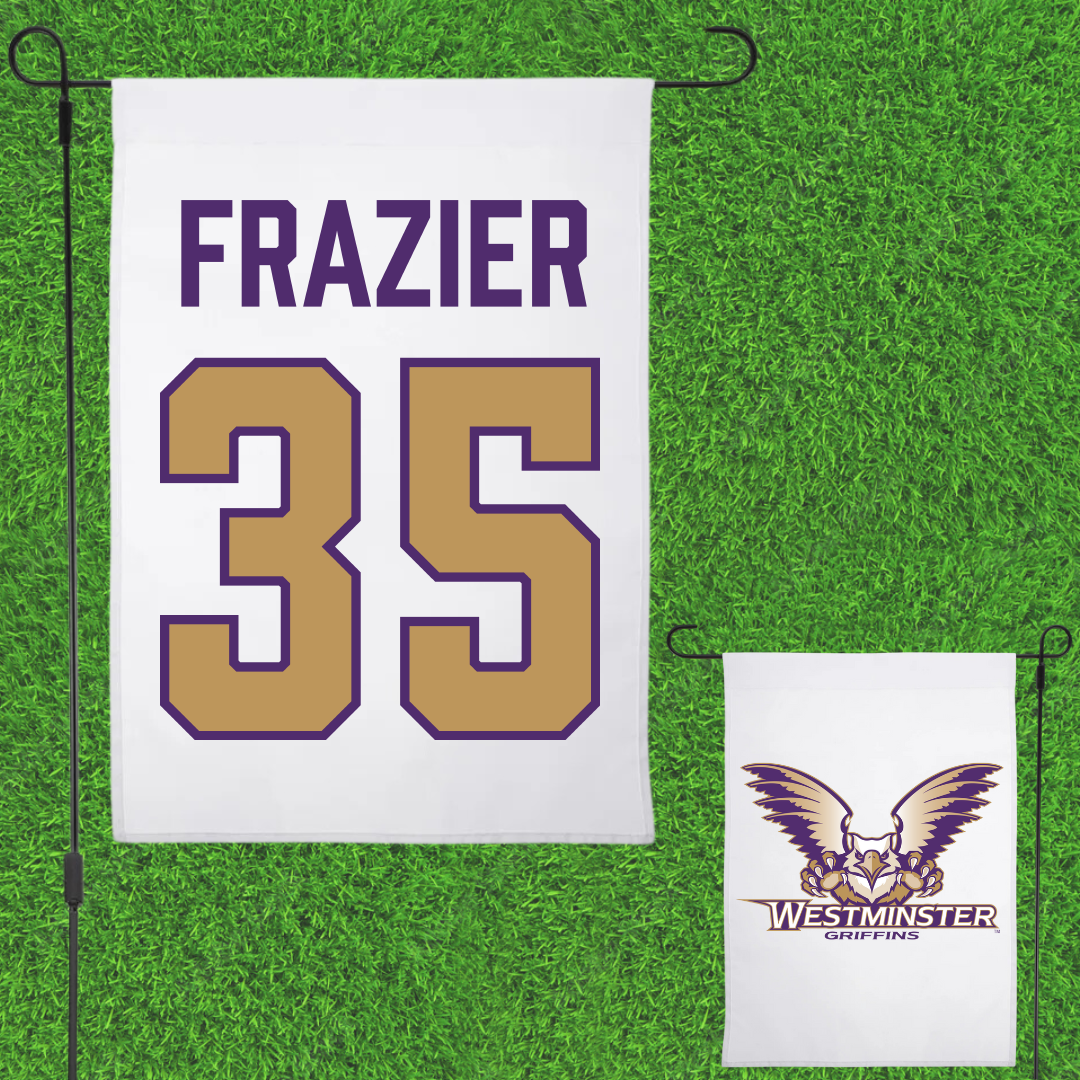 Westminster University (Utah) Basketball White Garden Flag - #35 Michael Frazier