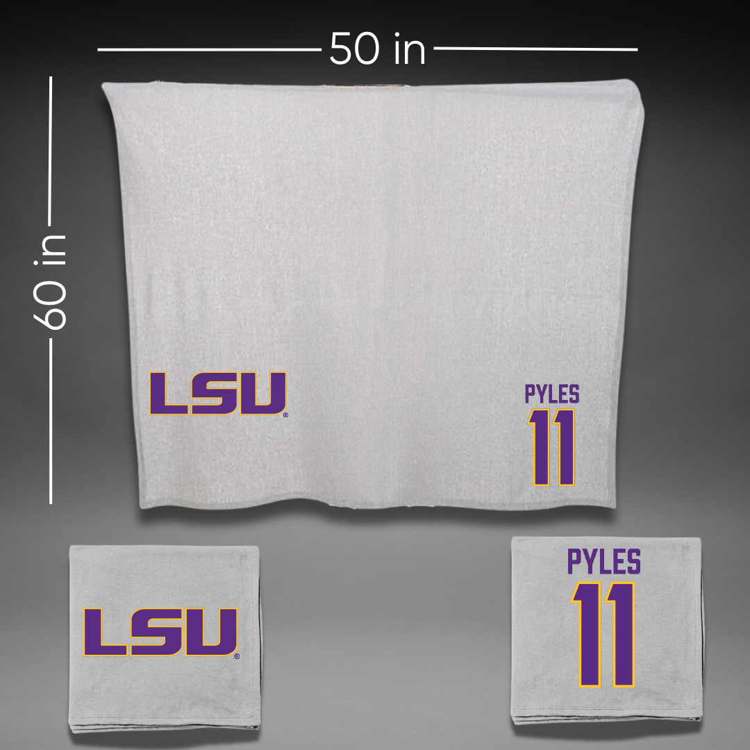 Louisiana State University Volleyball Gray Blanket - #11 Lainee Pyles