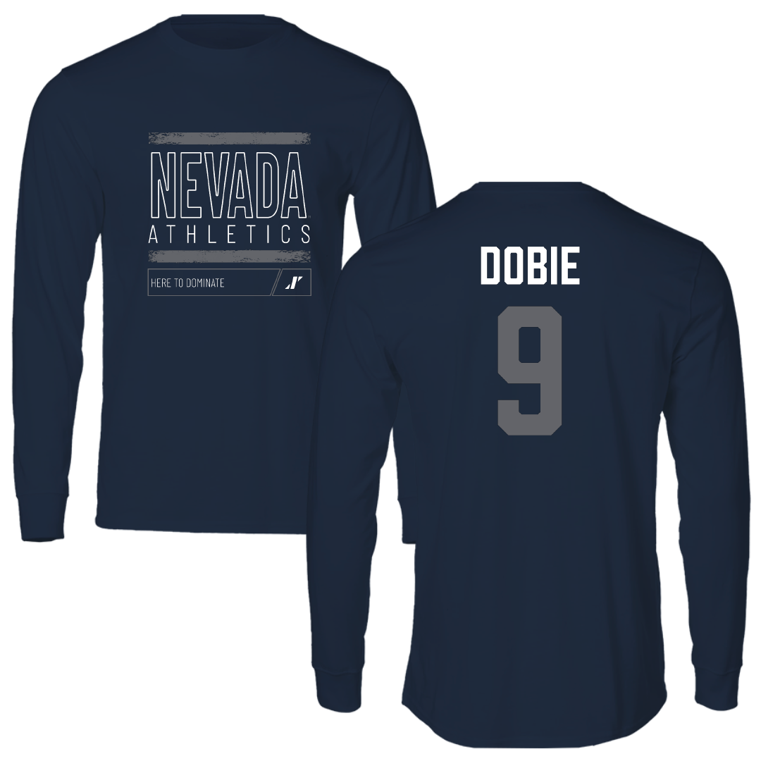 University of Nevada Baseball Navy Dominate Long Sleeve - #9 Jayce Dobie