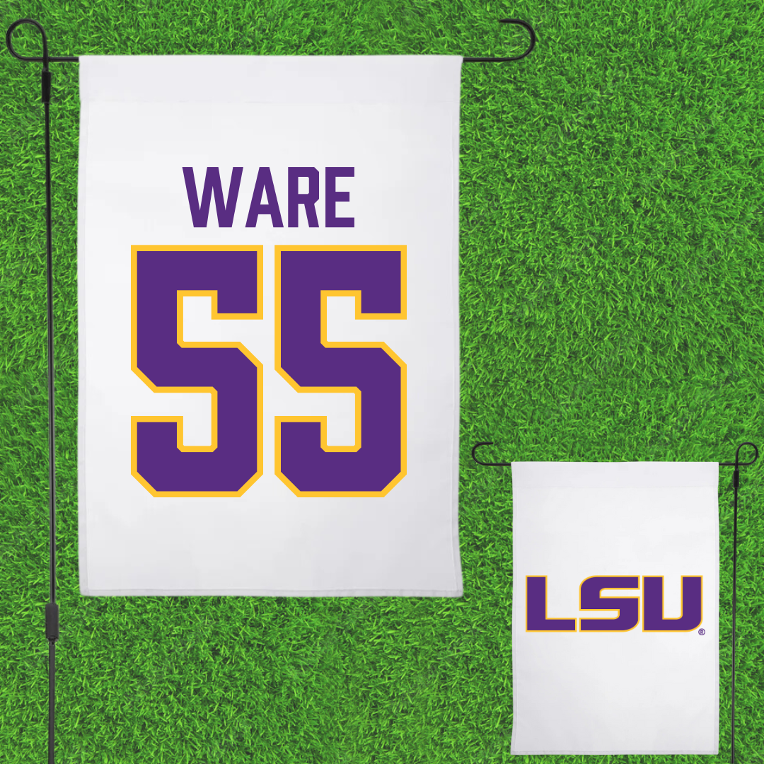 Louisiana State University Baseball White Garden Flag - #55 Conner Ware