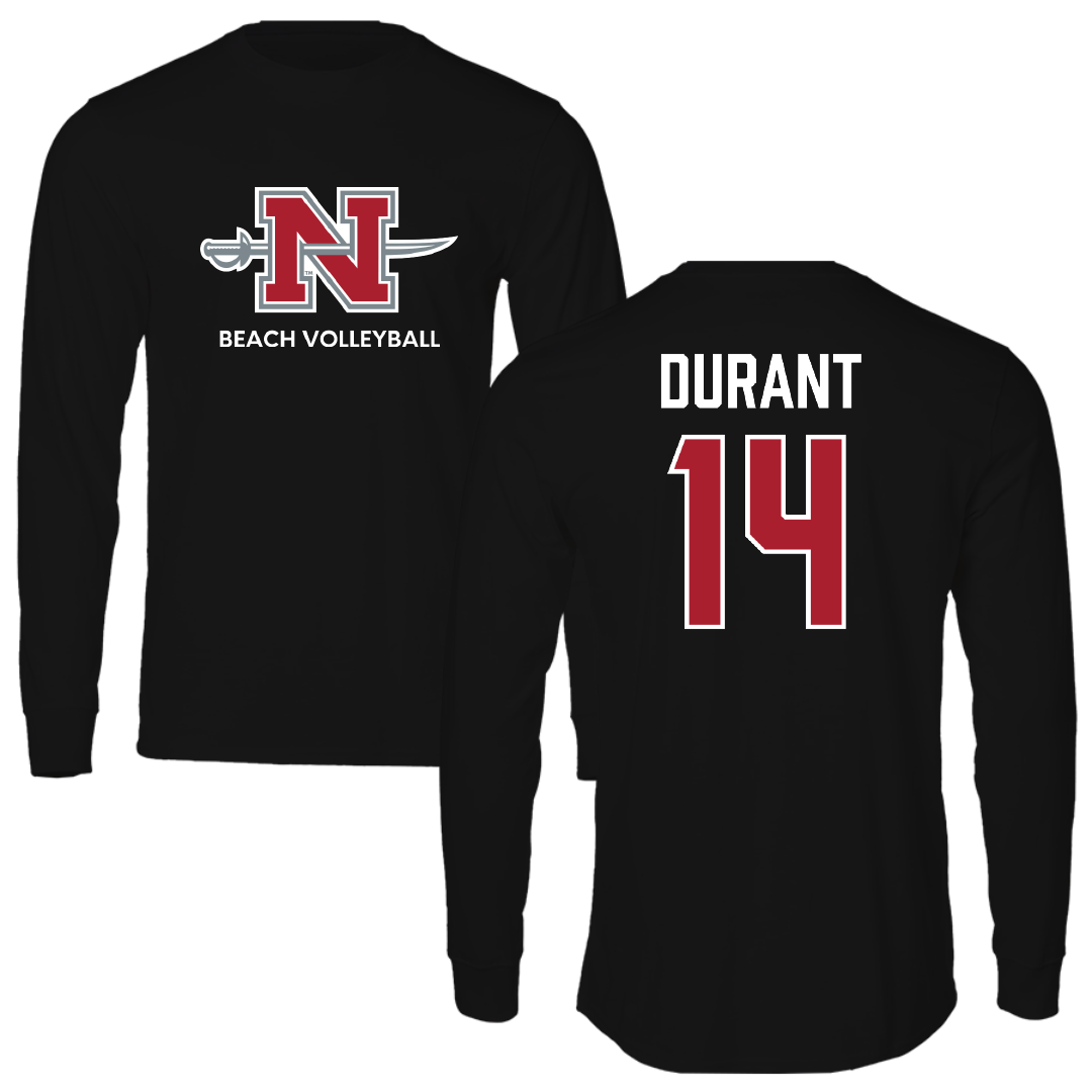 Nicholls State University Beach Volleyball Black Mascot Long Sleeve - #14 Bethanie Durant