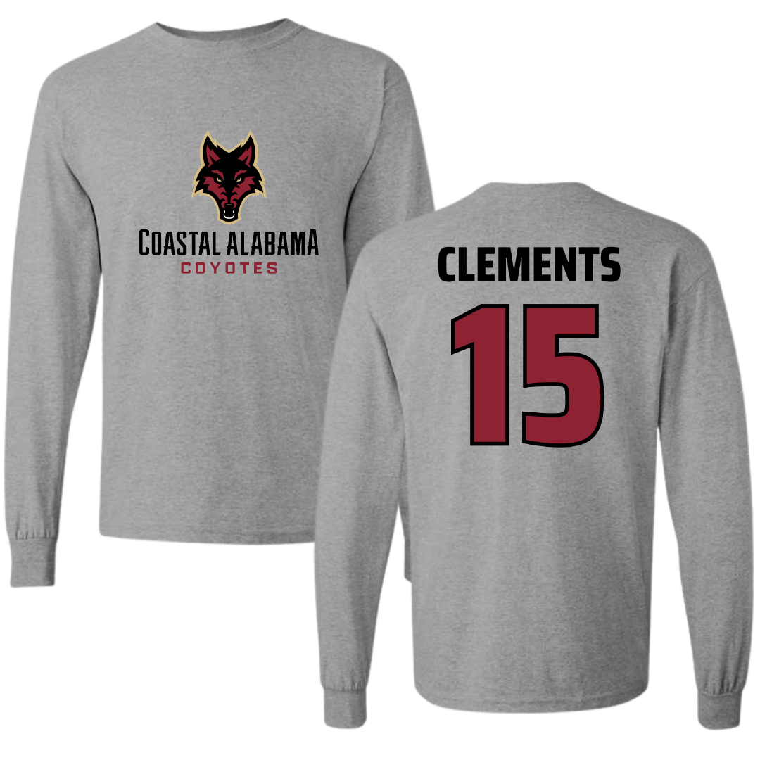 Coastal Alabama Community College Basketball (W) Sport Gray Long Sleeve - #15 Rowen Clements