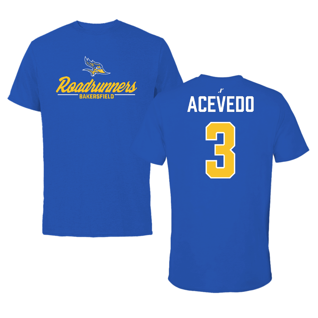 California State University-Bakersfield Baseball Blue General Performance Tee - #3 Yahir Acevedo