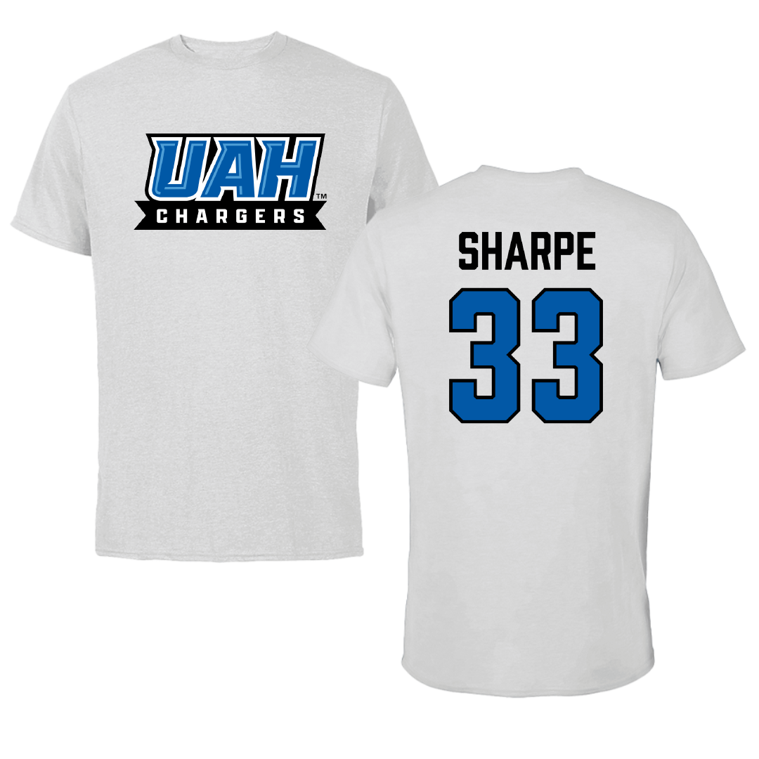 Huntsville Basketball (M) Light Gray Performance Tee - #33 Garrison Sharpe