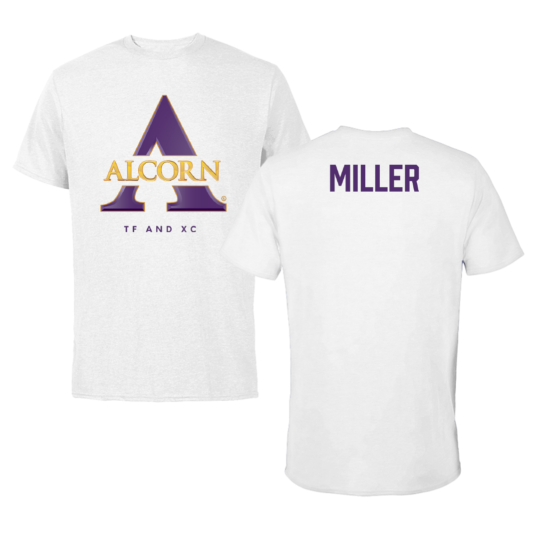 Alcorn State University TF and XC White Tee - Jadan Miller