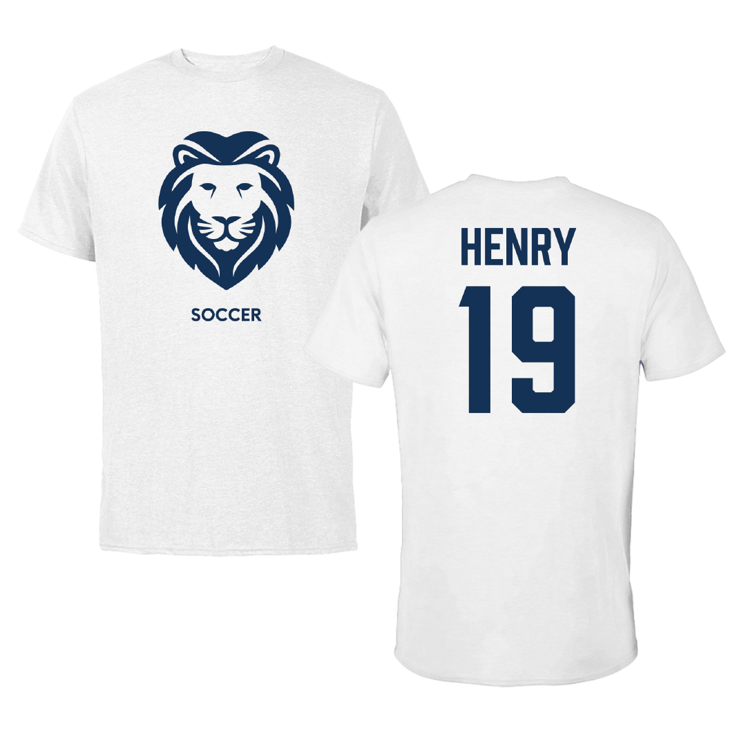 Wallace State Community College Soccer (M) White Performance Tee - #19 Ashton Henry