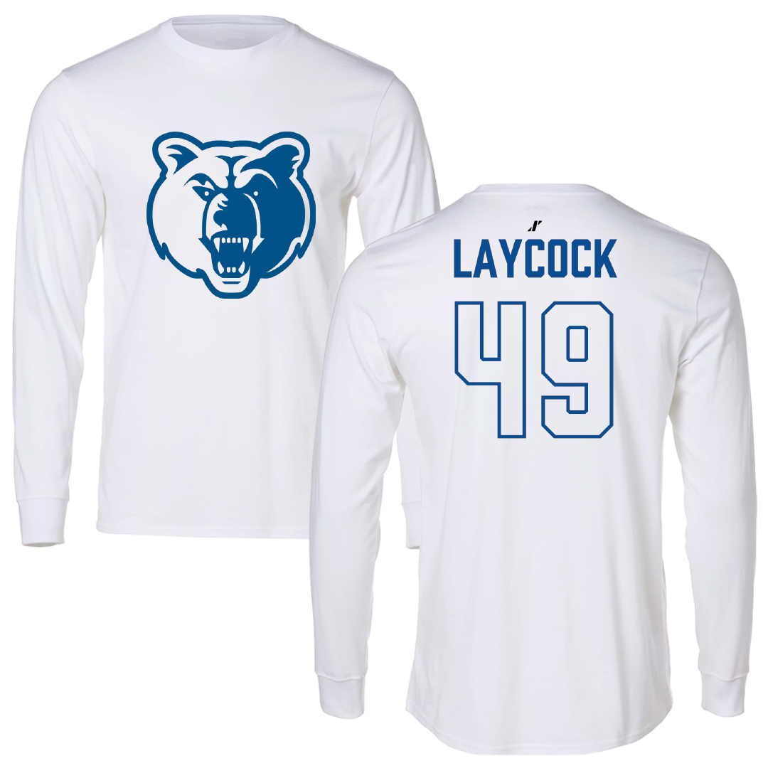Salt Lake Community College Baseball White Performance Long Sleeve - #49 Austin Laycock