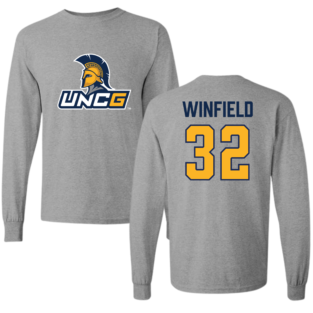 UNC Greensboro Baseball Sport Gray Long Sleeve - #32 Nolan Winfield