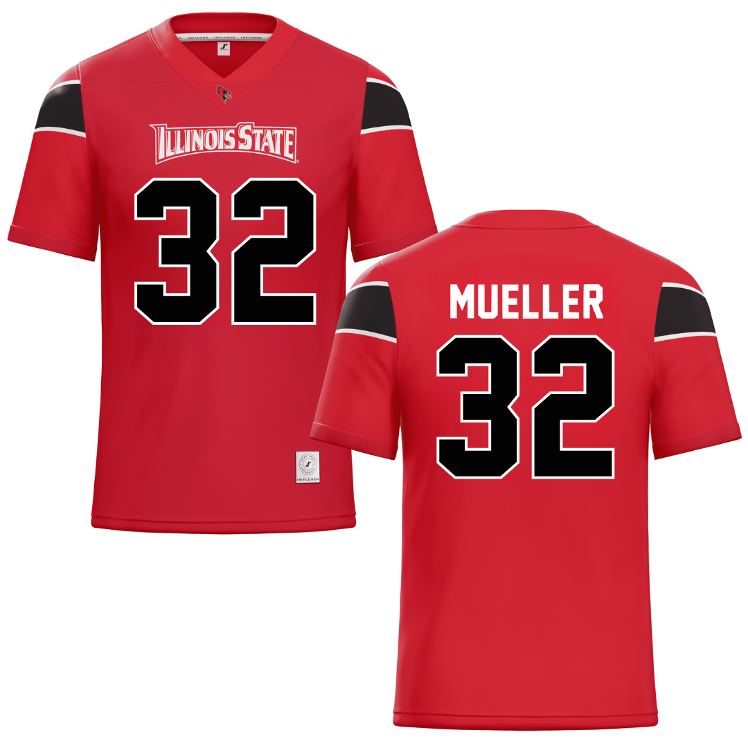 Illinois State University Red Football Jersey - #32 Wyatt Mueller
